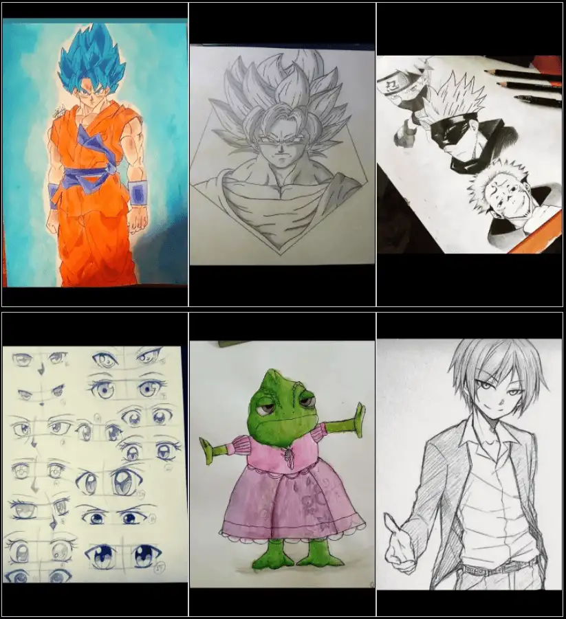 Desenhos dos alunos